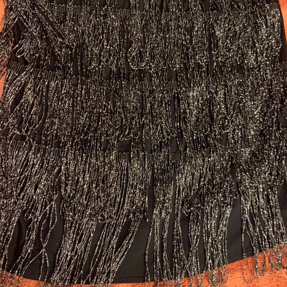 Cupio Black Sleeveless Top w/Tassles - multi layered SZ M NWT - Picture 2 of 7